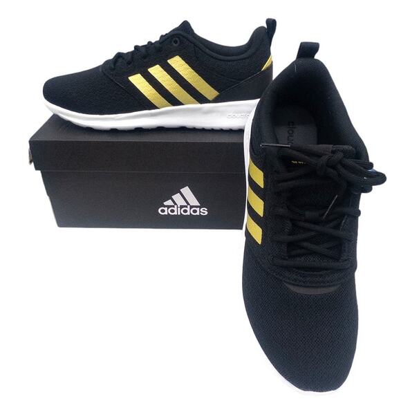 adidas Shoes - Adidas QT Racer 2.0 Women's Running Shoes Sneakers Black Metallic Gold